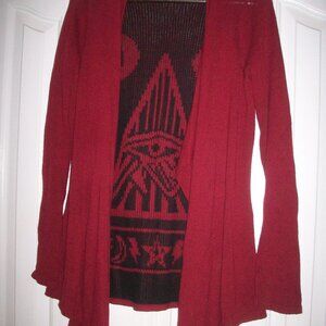 Illuminati Cardigan Sweater Duster Goth Witchy Midnight Hour Womens Size Small